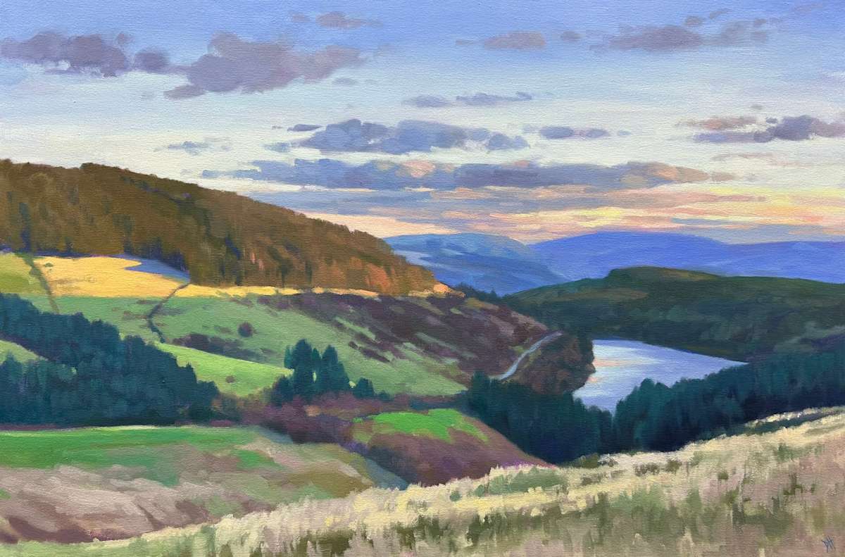 Sunset Over Cantref Reservoir by Dawn Harries 