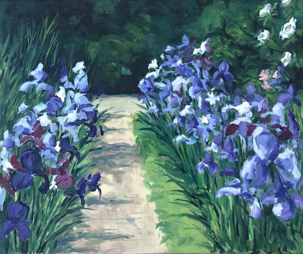 Monets Irises Van Gogh Style (Pick me, Pick me) by Holt Cleaver 