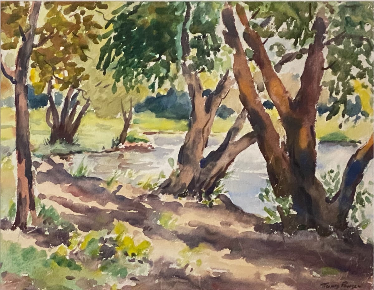 Trees Along a River Bank by Tunis Ponsen 