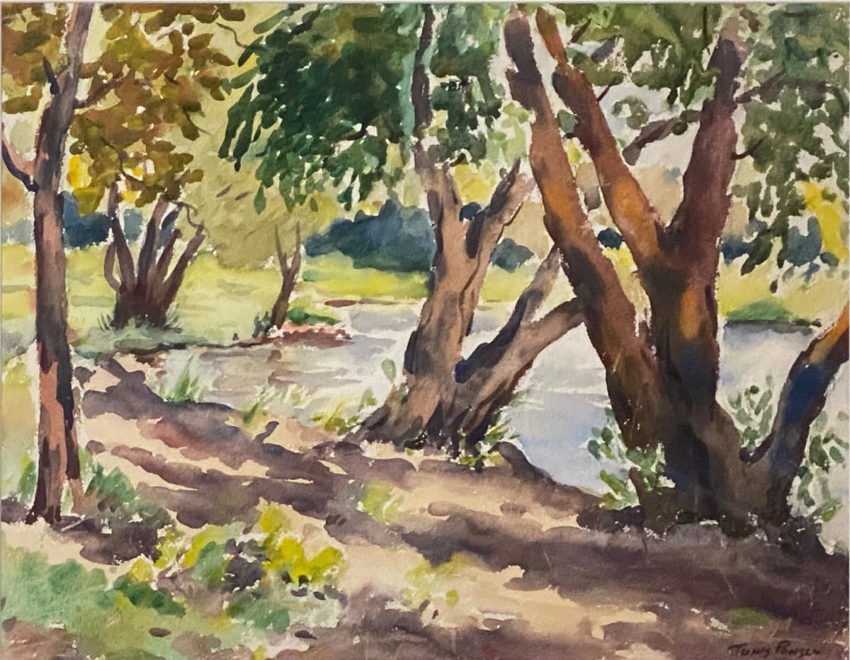 Trees Along a River Bank by Tunis Ponsen, Image 1.