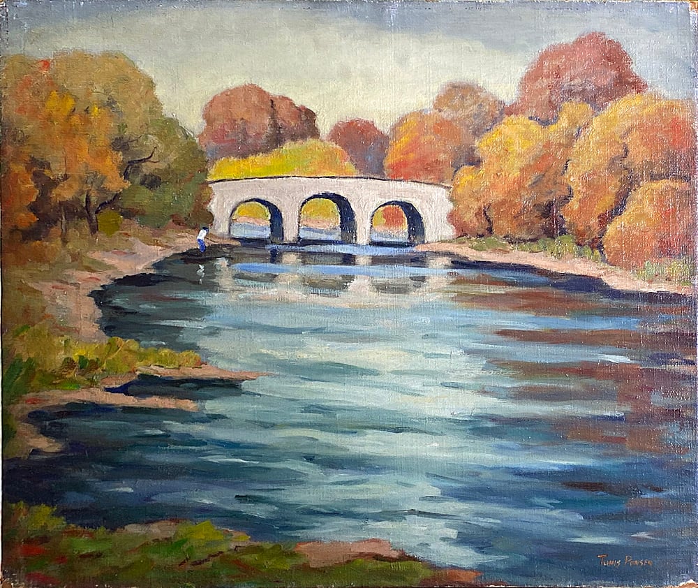 Three Arch Bridge in Autumn by Tunis Ponsen 