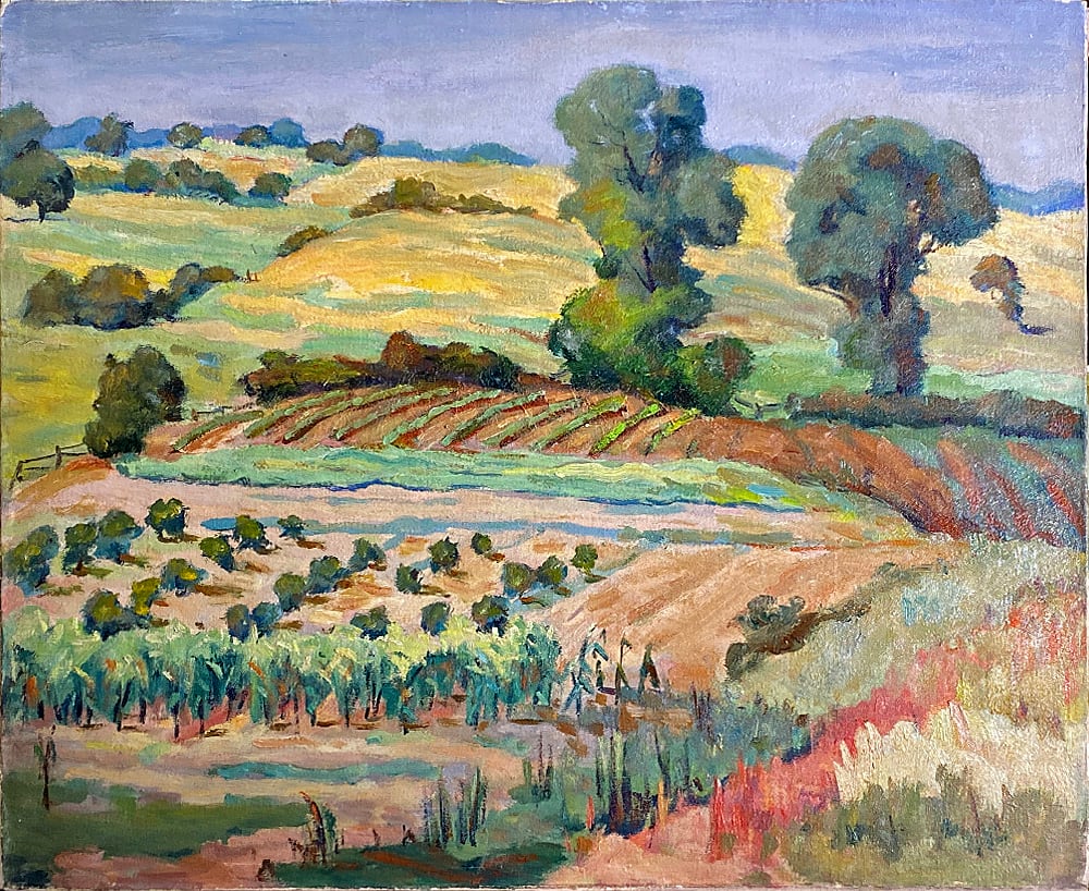Rolling Farm Scene with Orchard by Tunis Ponsen, Image 1.