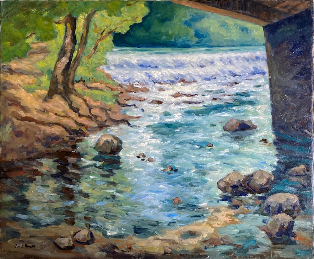 Stream with Waterfall by Tunis Ponsen 