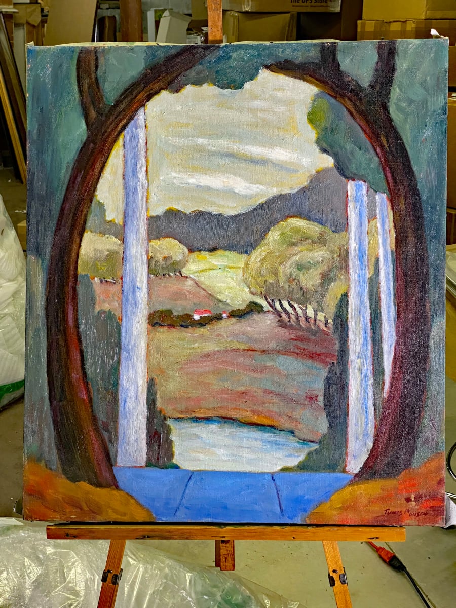 Idyllic Landscape viewed thru arch of Trees by Tunis Ponsen 