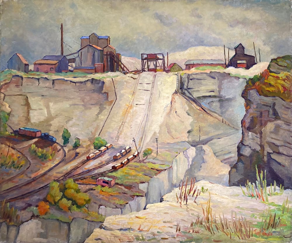 Quarry with Rail Cars and Tracks by Tunis Ponsen 