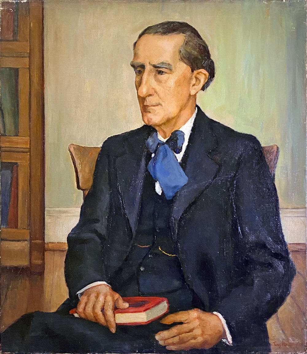 Seated Man in Blue Suit with Ascot by Tunis Ponsen 