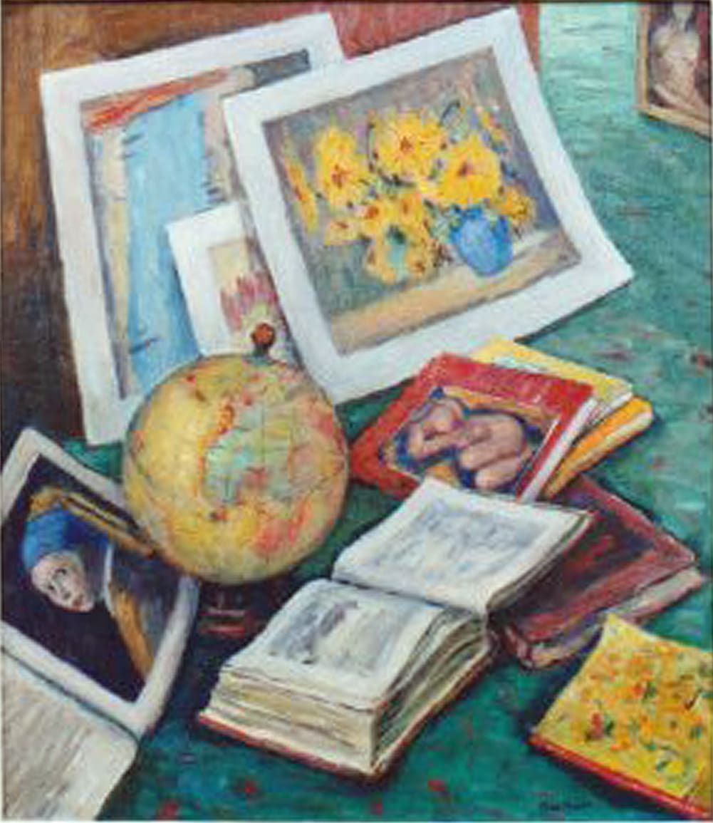 Still Life with Globe and Books by Tunis Ponsen 