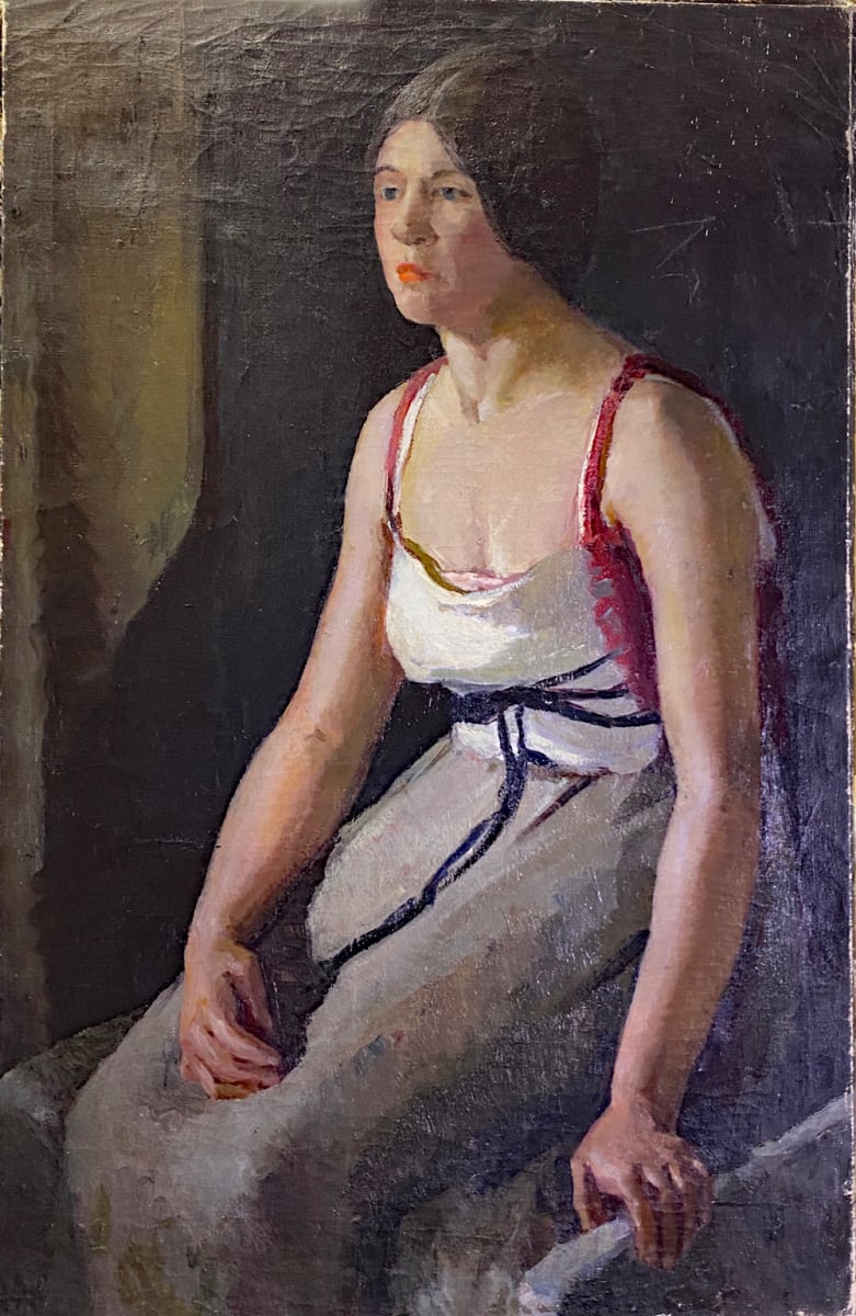 Seated Woman w Red Sweater by Tunis Ponsen 