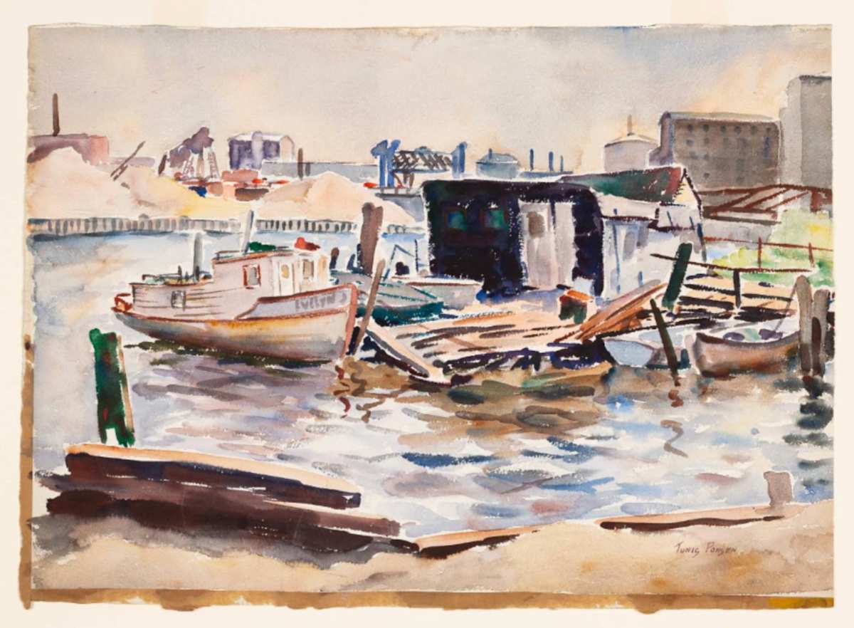 Chicago Harbor Scene by Tunis Ponsen, Image 1.