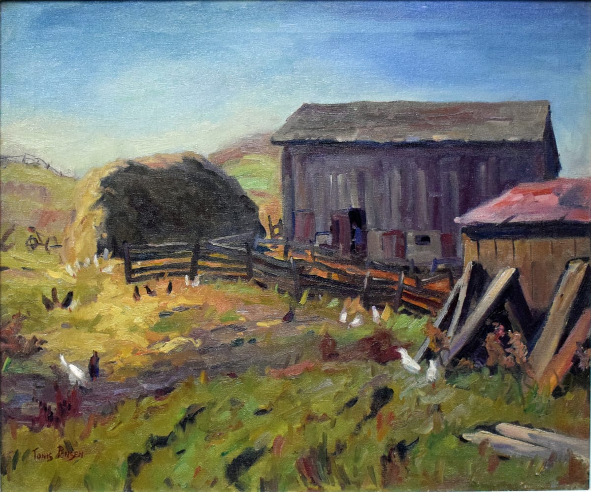 Barn and Haystack with Chickens by Tunis Ponsen, Image 2.
