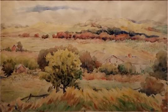 Farmhouse on Rolling Landscape by Tunis Ponsen, Image 1.