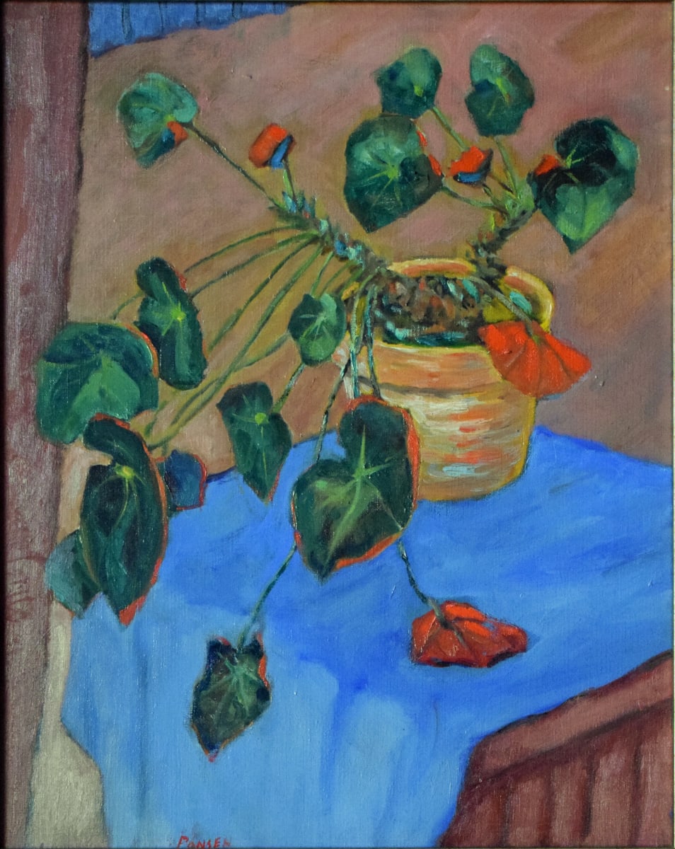 Flowers on Blue Cloth by Tunis Ponsen, Image 2.