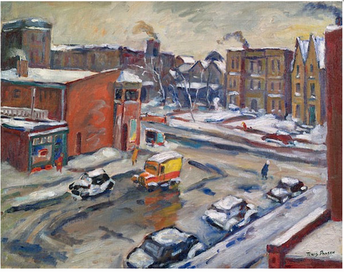 Chicago Street Scene, Winter Day by Tunis Ponsen 