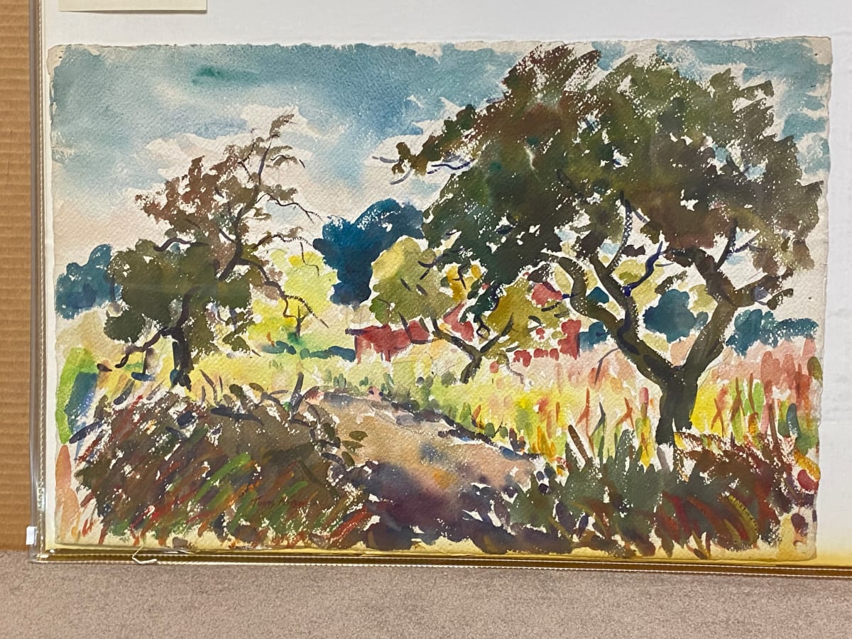 Colorful Pond with Red Barn by Tunis Ponsen 