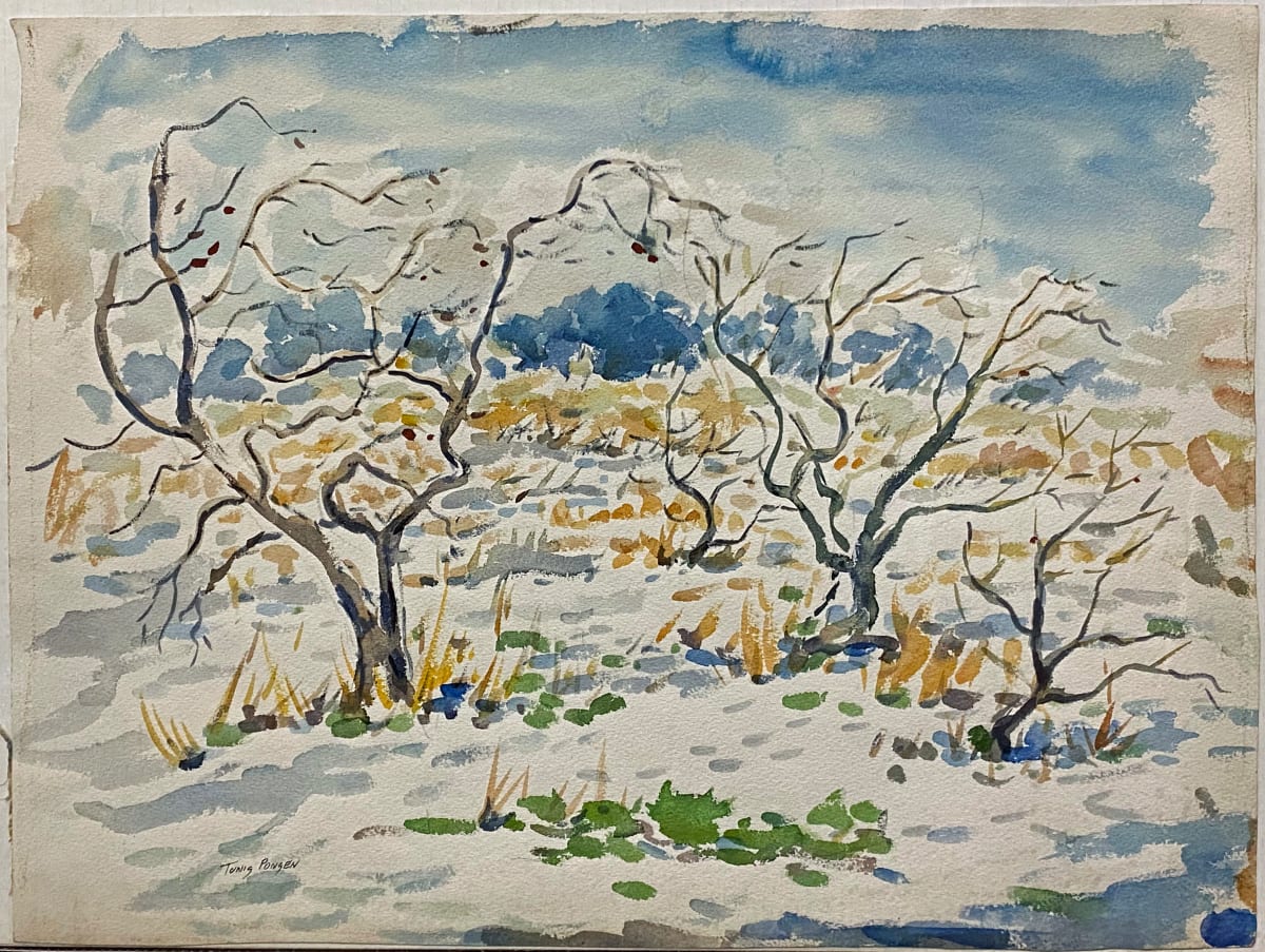 Apple Trees in Winter with Lingering Fruit by Tunis Ponsen, Image 1.