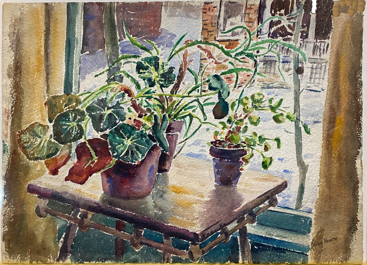 House Plants on Table by Window by Tunis Ponsen 
