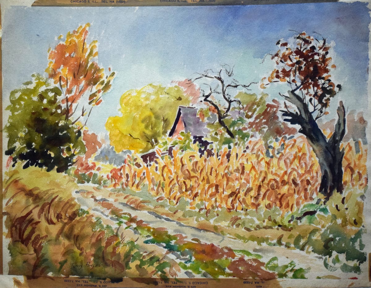 Farm obscured by Corn Stalks by Tunis Ponsen, Image 1.