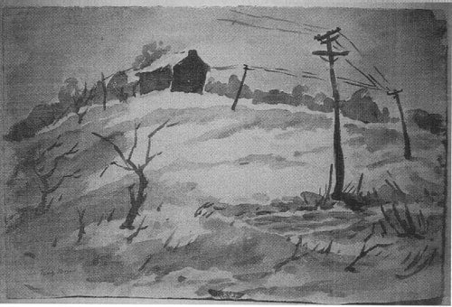 Barn in Winter Scene by Tunis Ponsen, Image 1.
