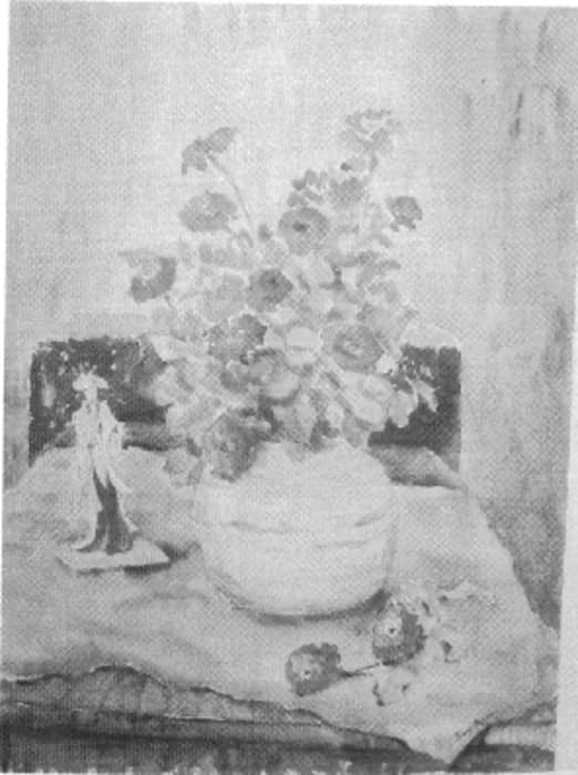 Still Life with Flowers and Oriental Figure by Tunis Ponsen 