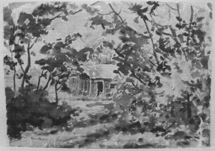 Woodland Scene with Cabin by Tunis Ponsen 