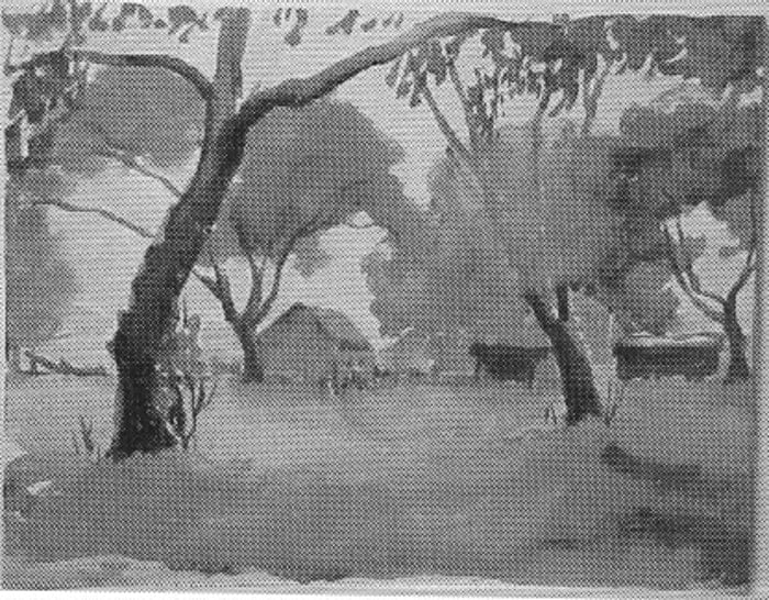 Barns through the Trees by Tunis Ponsen, Image 1.