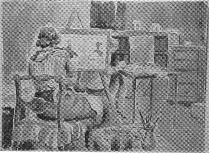 Her Studio Easel by Tunis Ponsen, Image 1.