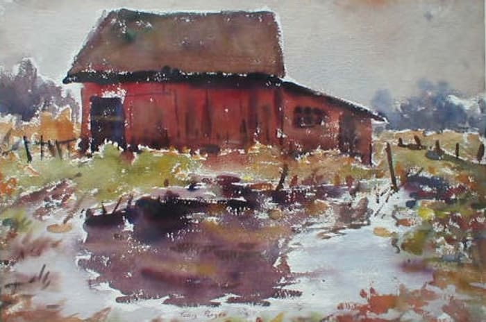 Reflections of a Red barn by Tunis Ponsen, Image 1.
