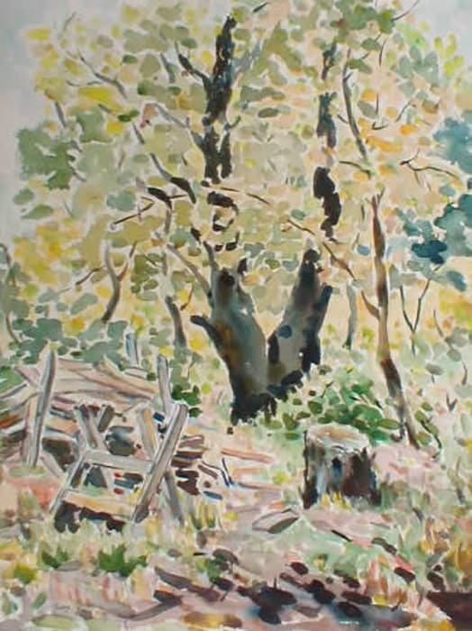 Sawhorse and Tree Stump by Tunis Ponsen, Image 1.