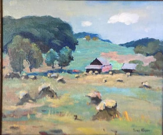 Farm Scene with Grain Shocks by Tunis Ponsen, Image 1.