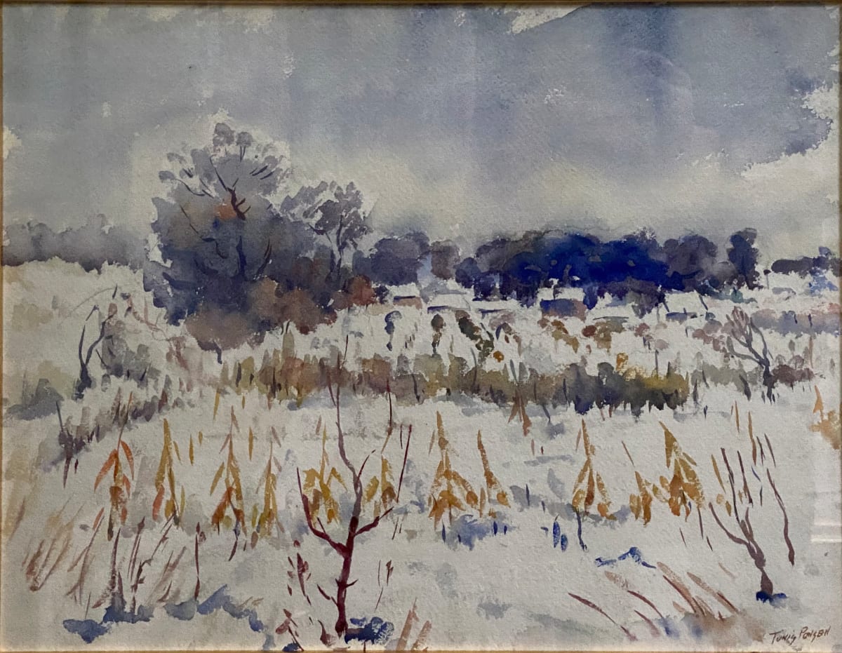 Corn Field in Winter Landscape by Tunis Ponsen 