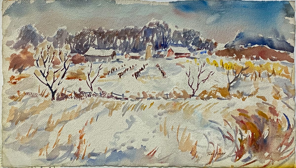 Farm Landscape in Winter by Tunis Ponsen 