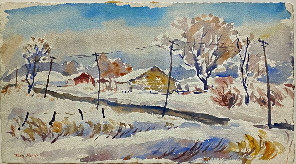 Electric Lines along Road in Winter by Tunis Ponsen, Image 1.