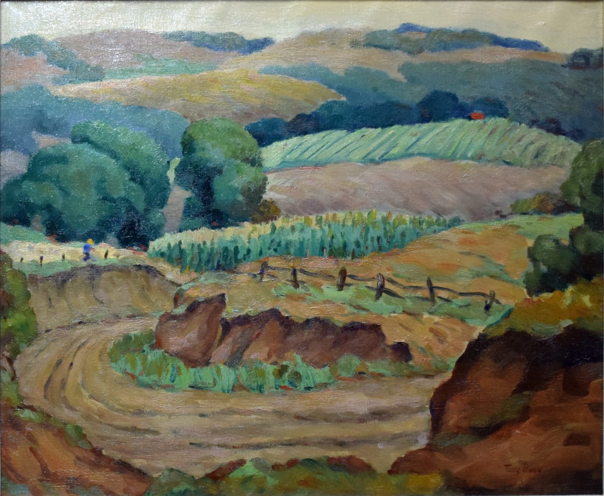 Winding Road through Field with Farmer by Tunis Ponsen, Image 2.