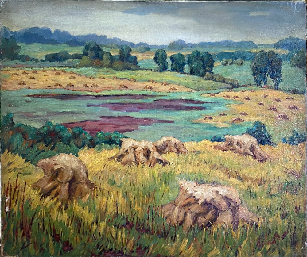 Hay Shocks in Three Fields by Tunis Ponsen 