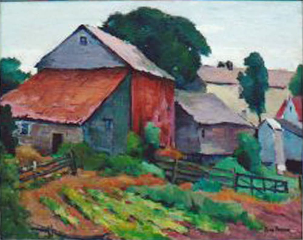 Barns with Split Rail Fence by Tunis Ponsen, Image 2.