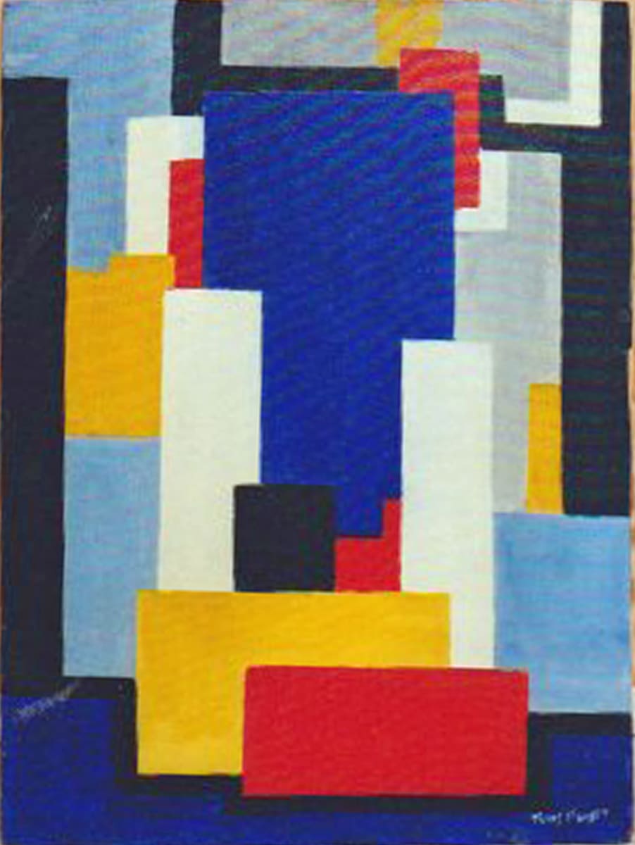 Blue Rectangle Abstract by Tunis Ponsen, Image 2.