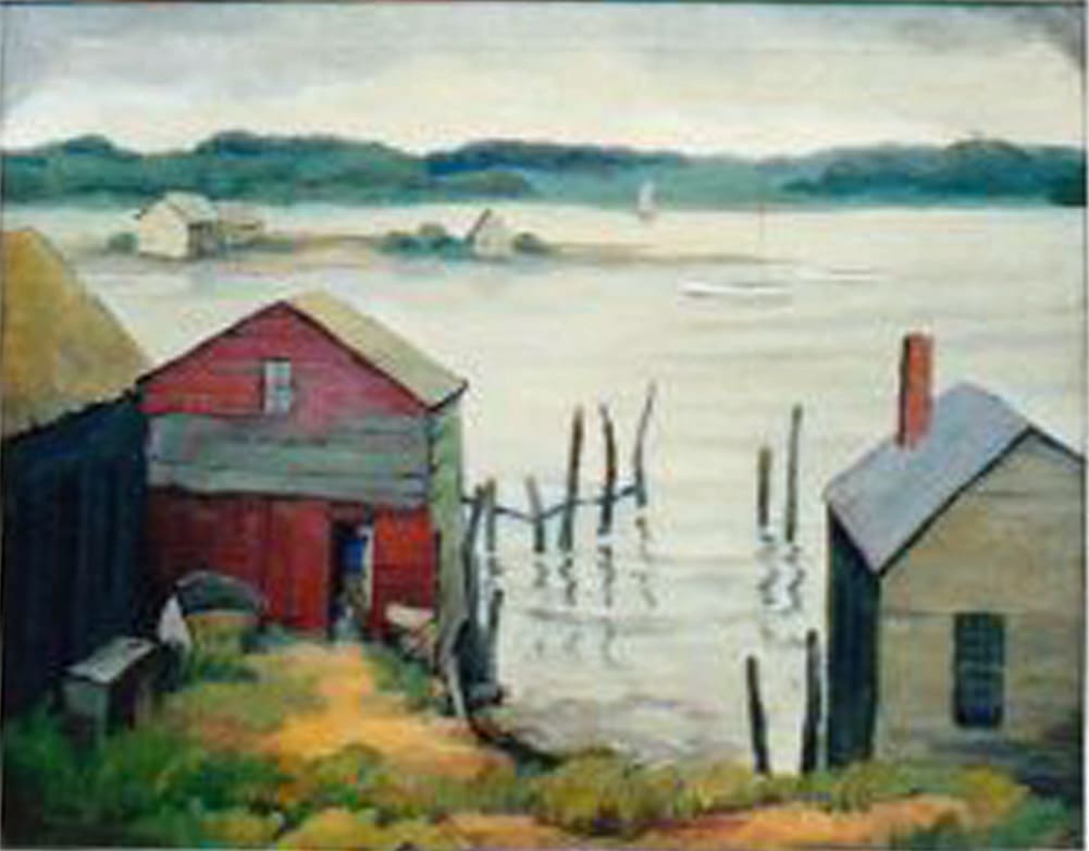 Harbor Scene with Shacks by Tunis Ponsen, Image 3.