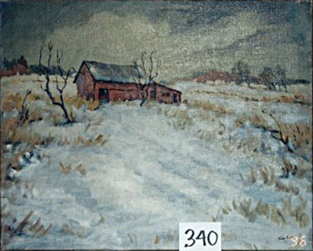 Dreary Winter Farm scene by Tunis Ponsen 