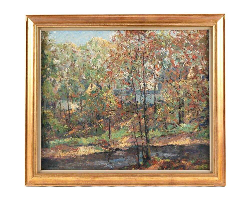 House on a Wooded Stream setting by Tunis Ponsen, Image 1.