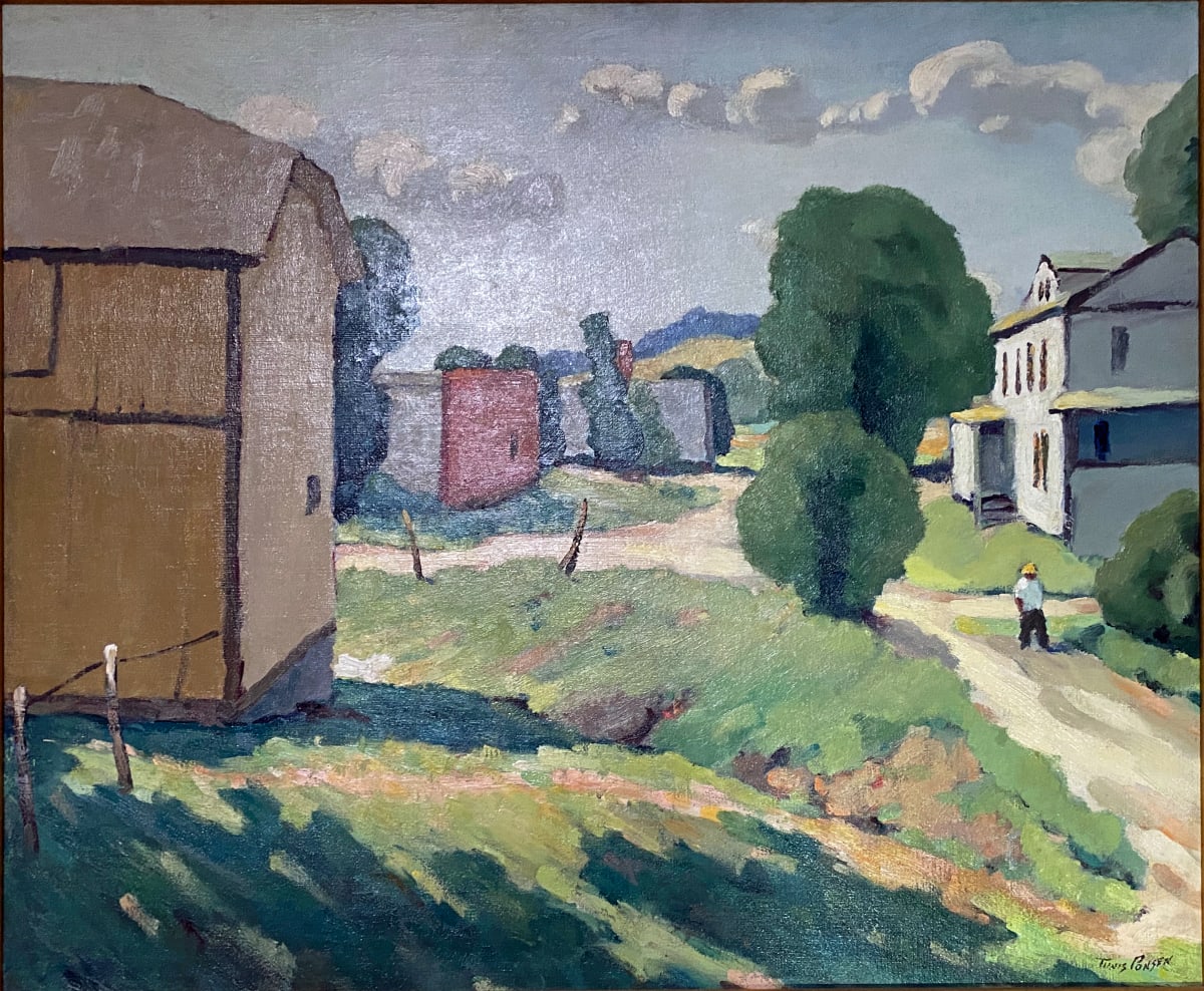 Rural Homestead with Man Walking by Tunis Ponsen 