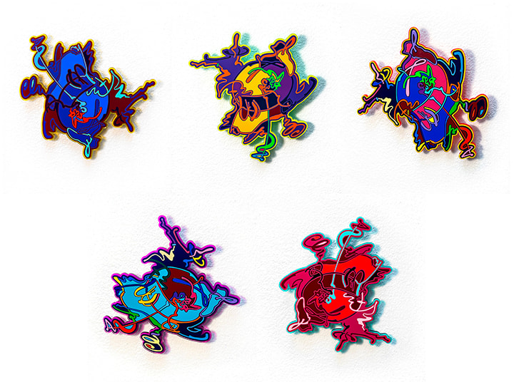 Bouncity 1, 2, 3, 4, 5 by Sherry Polley  Image: "Bouncity" series of 5 - sold separately