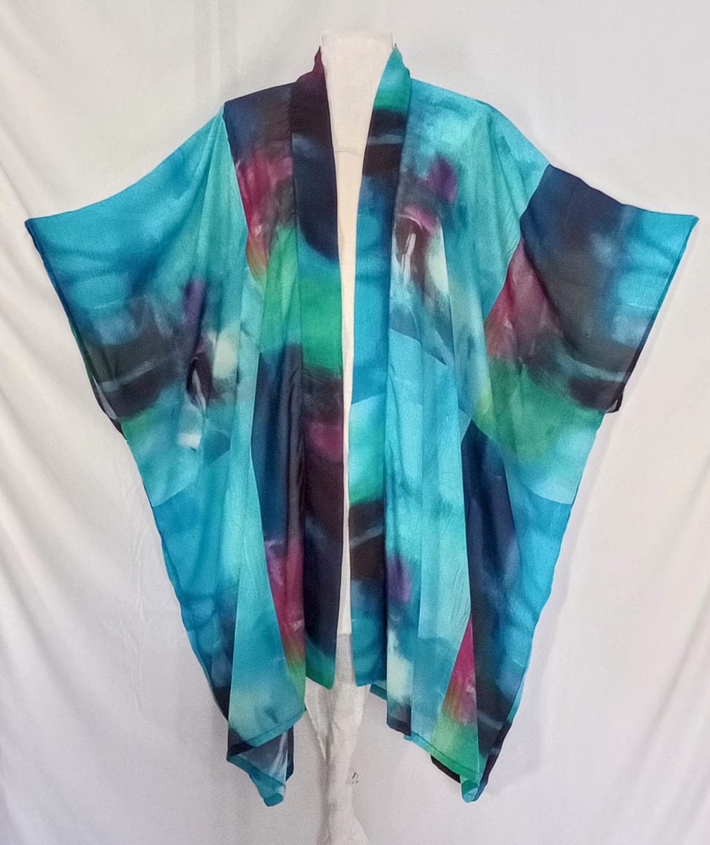 Blue Abstract Kimono, Image 3.