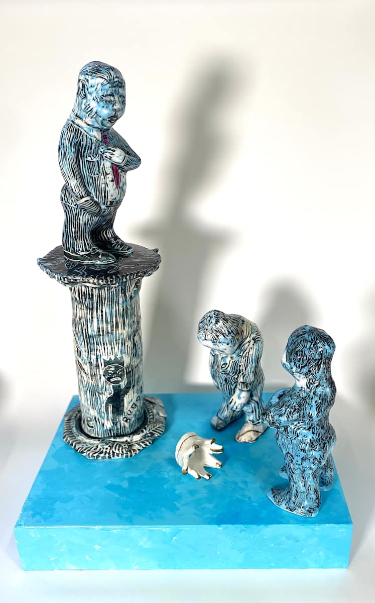 The King has lost his Crown by annekwasner@gmail.com  Image: Sculpture at solo exhibition Tiliqua Tiliqua Gallery More Than An Object. Influenced by Byzantine Art, and object.
