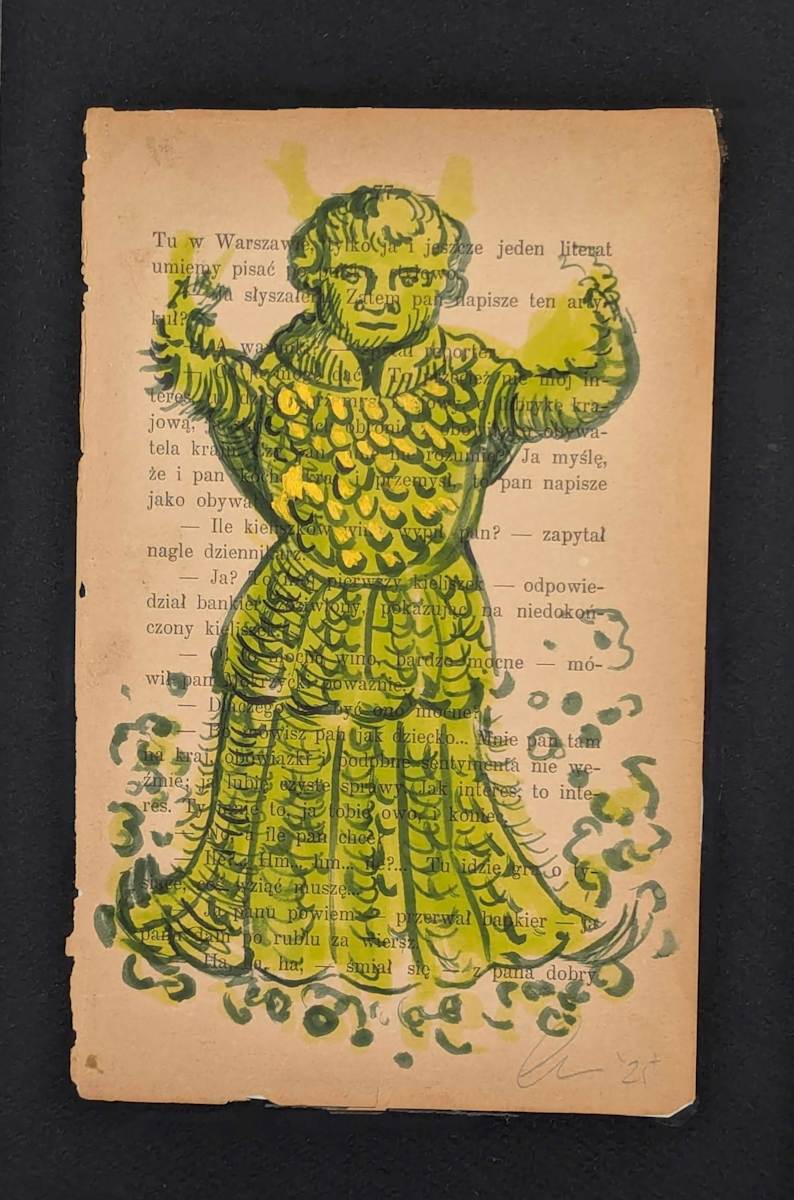 Water Monster 2 by annekwasner@gmail.com  Image: A mixed media drawing piece sold at solo exhibition Tilqua Tilqua Gallery More Than An Object. Influenced by Byzantine Art.