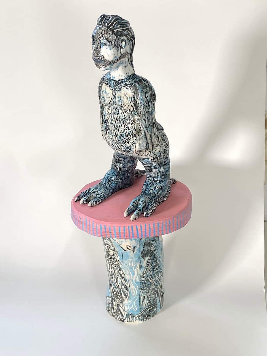Harpy on a Perch by annekwasner@gmail.com  Image: Sculpture at solo exhibition Tiliqua Tiliqua Gallery More Than An Object. Influenced by Byzantine Art, and object.