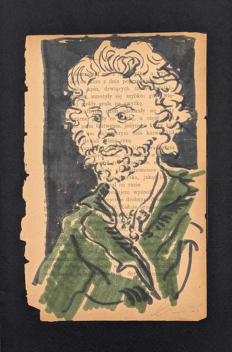 Portrait of Zeus by annekwasner@gmail.com  Image:  mixed media drawing piece sold at solo exhibition Tilqua Tilqua Gallery More Than An Object. Influenced by Zeus