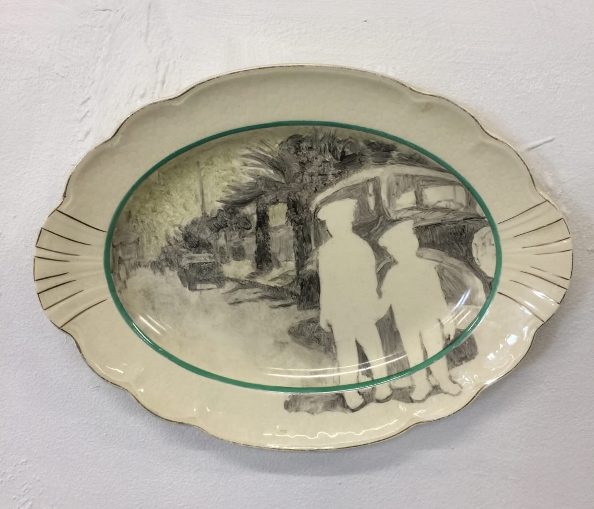 Local Children by the Suez by annekwasner@gmail.com  Image: Upcycled plate hand painted with onglaze from a photo found on the internet of anonymous children