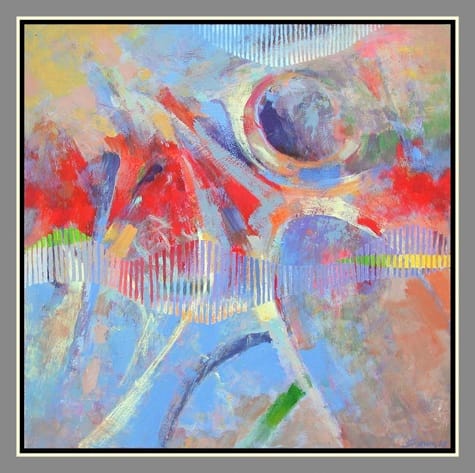 Fencer  Image: Fencer,  Acrylic painting on panel, suggestive figure