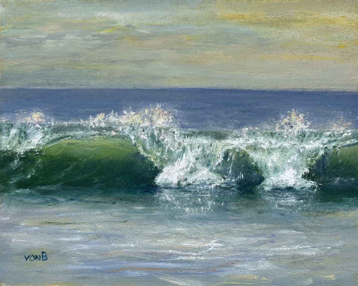 Green Glass by John von Buelow  Image: Warm Autumn light shining on and through the evening glass off  on an East Ventura County South Coast shore break.