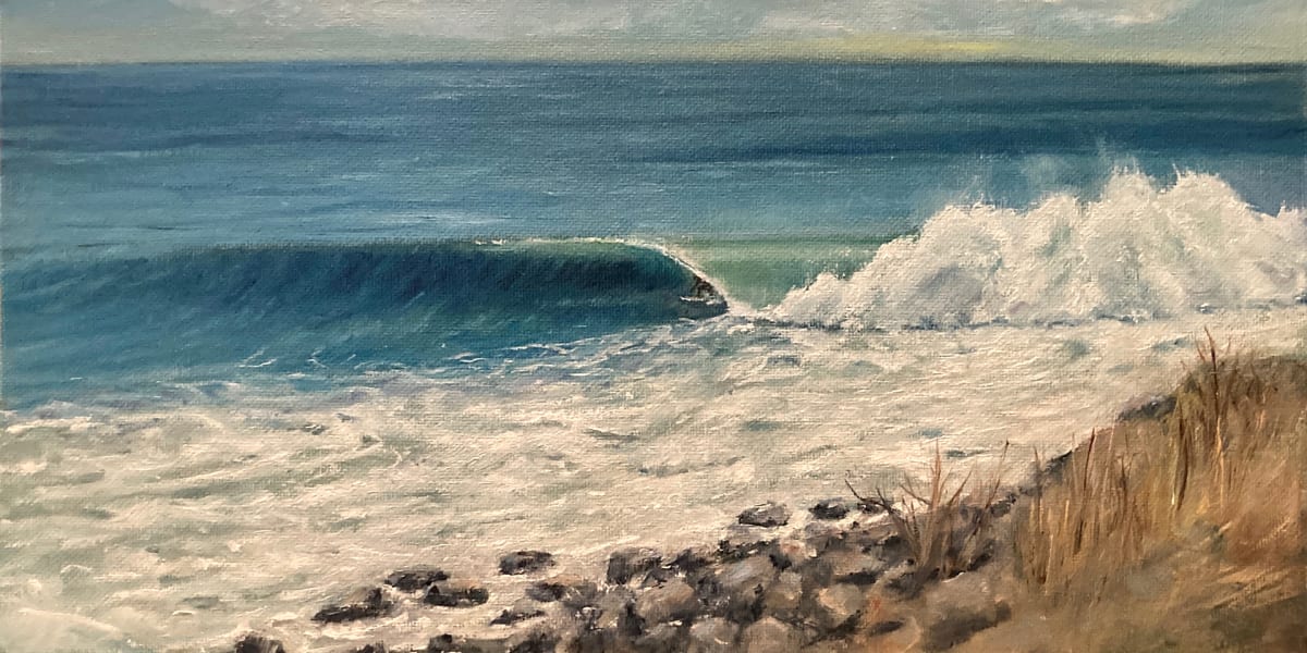 Tube Magu by John von Buelow  Image: Emerging from the green room. This was at Murphys immediately south of Point Magu.